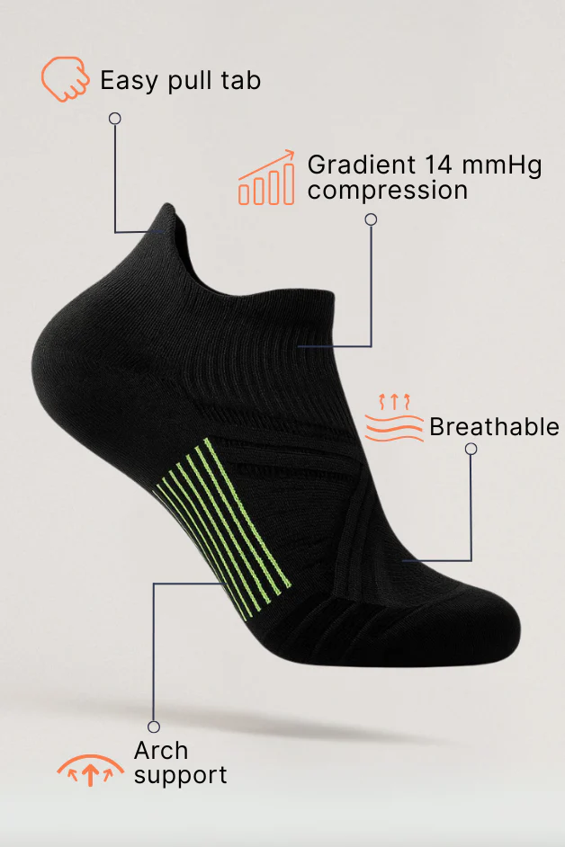 Black Sport Ankle Compression Socks Bundle 5 Pairs - Image 4