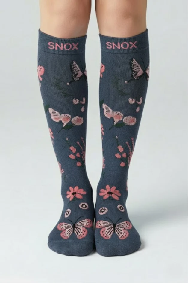 Flowers Navy Blue Compression Socks - Image 5