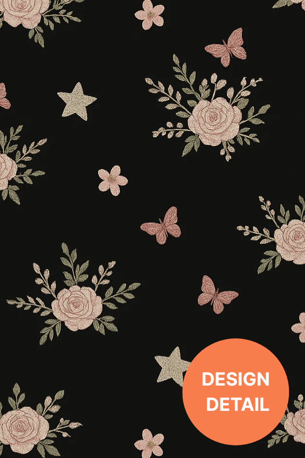 Flowers Black Compression Socks - Image 4