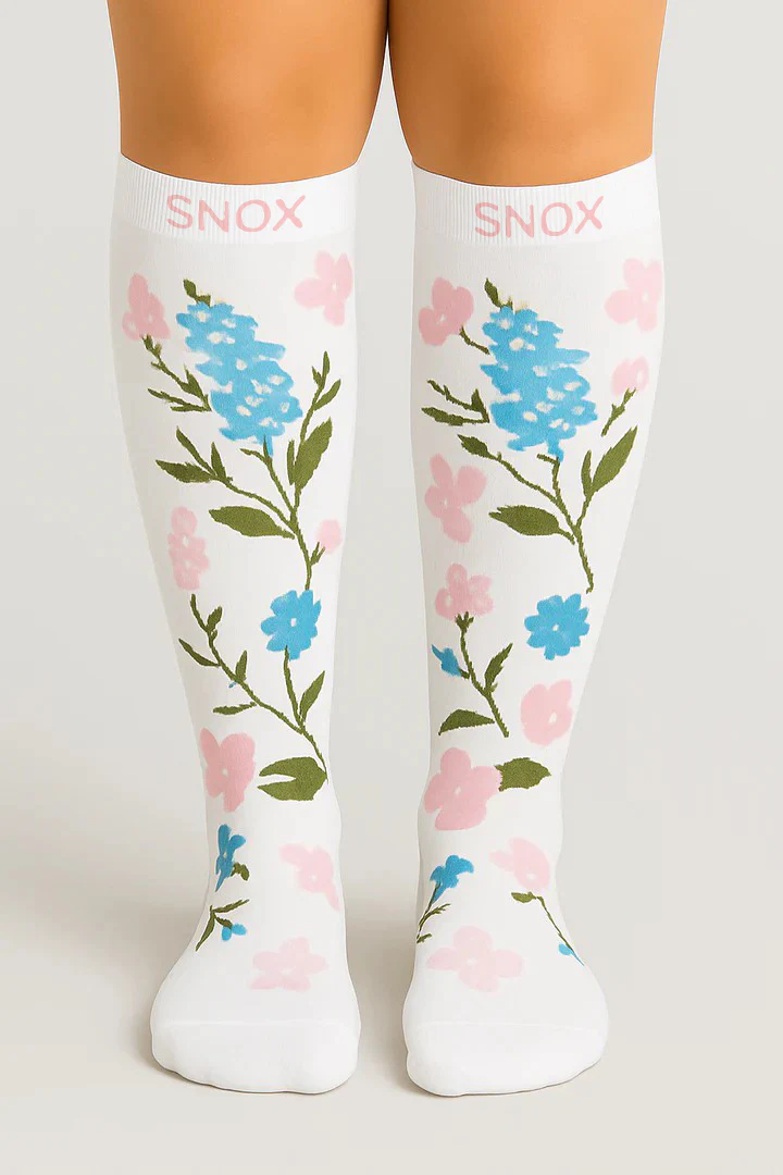 Flowers White Compression Socks - Image 5