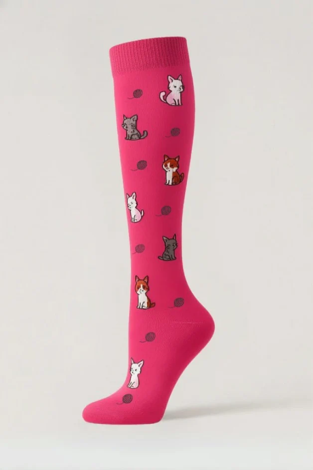 Kittens Pink Compression Socks - Image 2