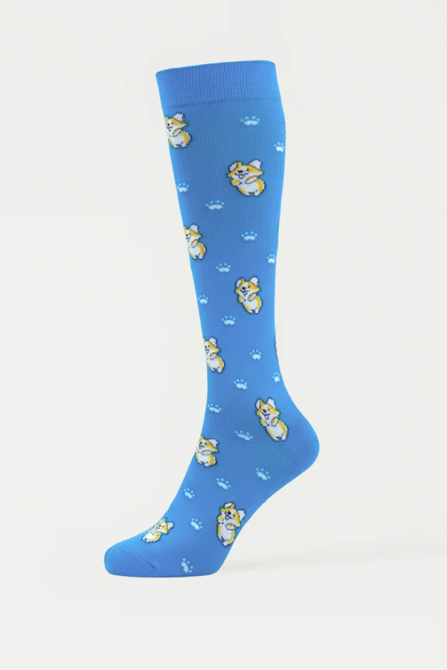 Puppies Blue Compression Socks - Image 2
