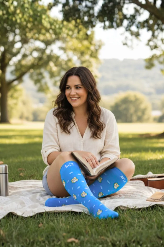 Puppies Blue Compression Socks - Image 6