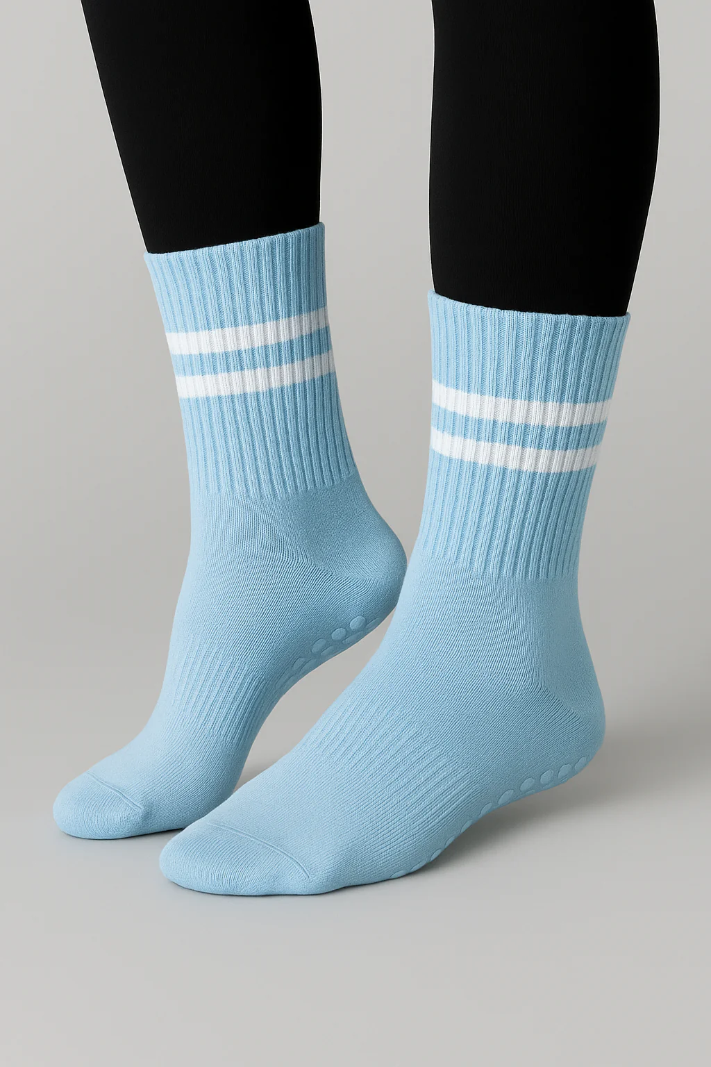 Sky Blue Balance Grip Crew Socks - Image 3