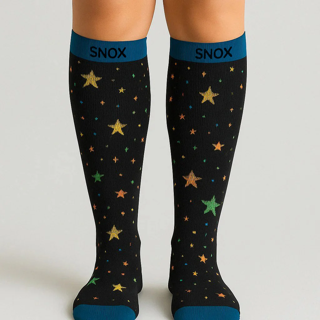 Stars Black/Green Compression Socks - Image 5