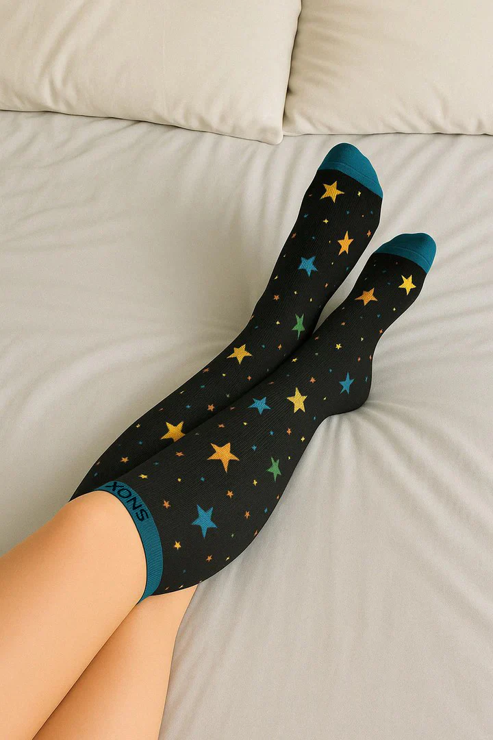 Stars Black/Green Compression Socks - Image 6